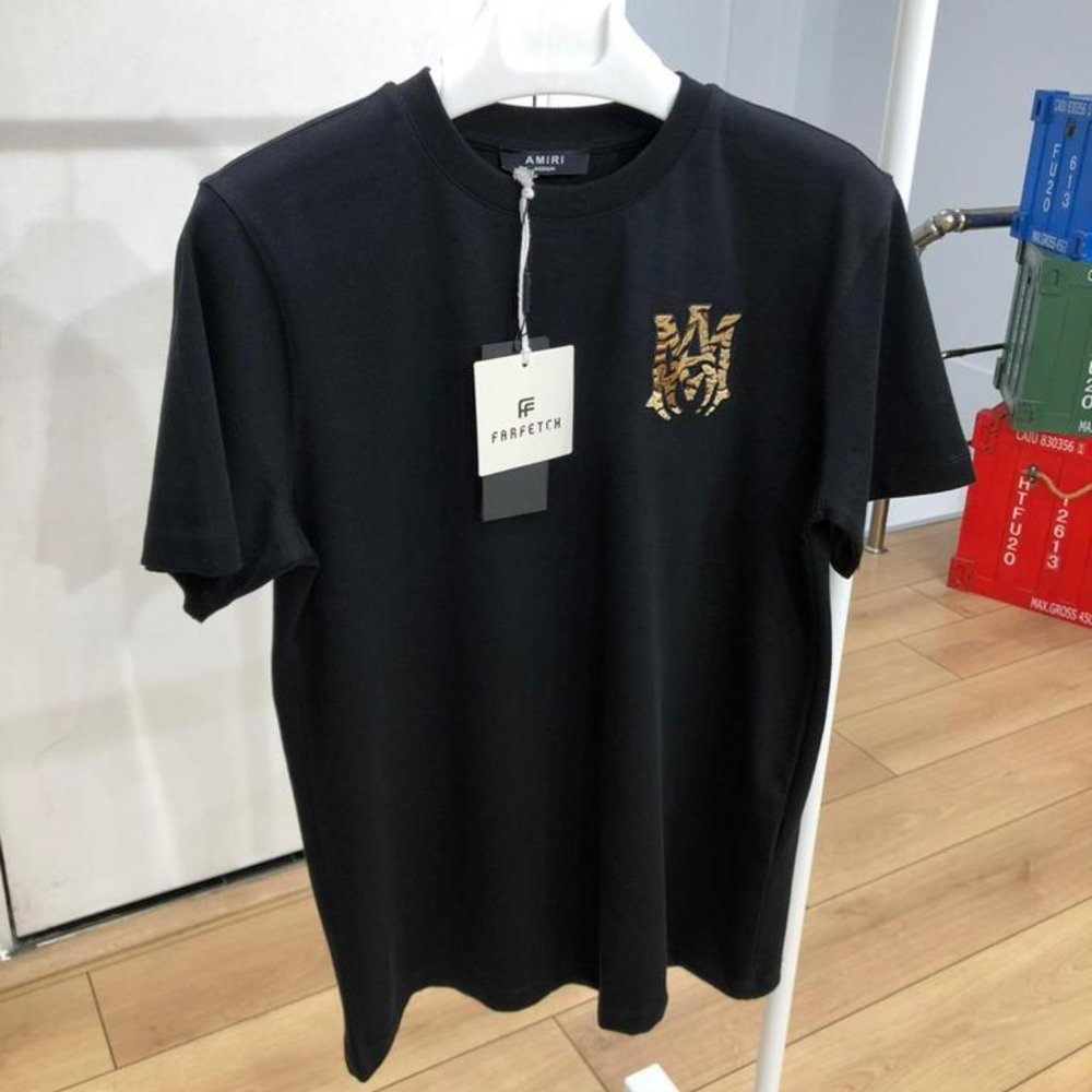 Men black short sleeve casual t-shirt - Picture 1 of 4
